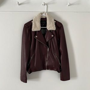 NWOT shearling leather motorcycle jacket